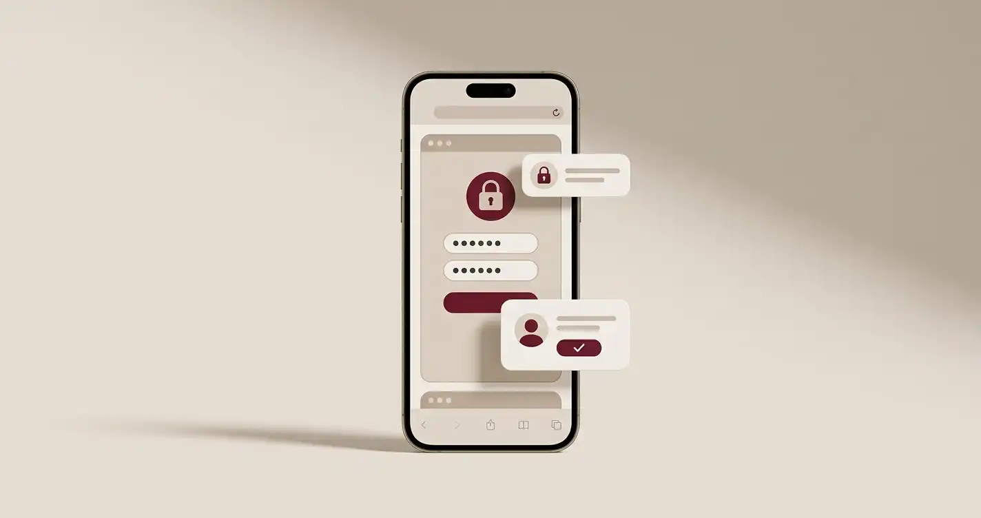 Editorial illustration of a secure online casino account with identity checks and account controls